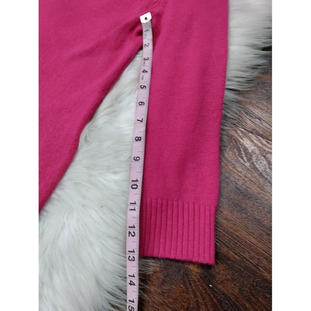 Express Design Studio Long Sleeve Ribbed Knit Mini Dress Hot Pink Women's M / S - Picture 11 of 14